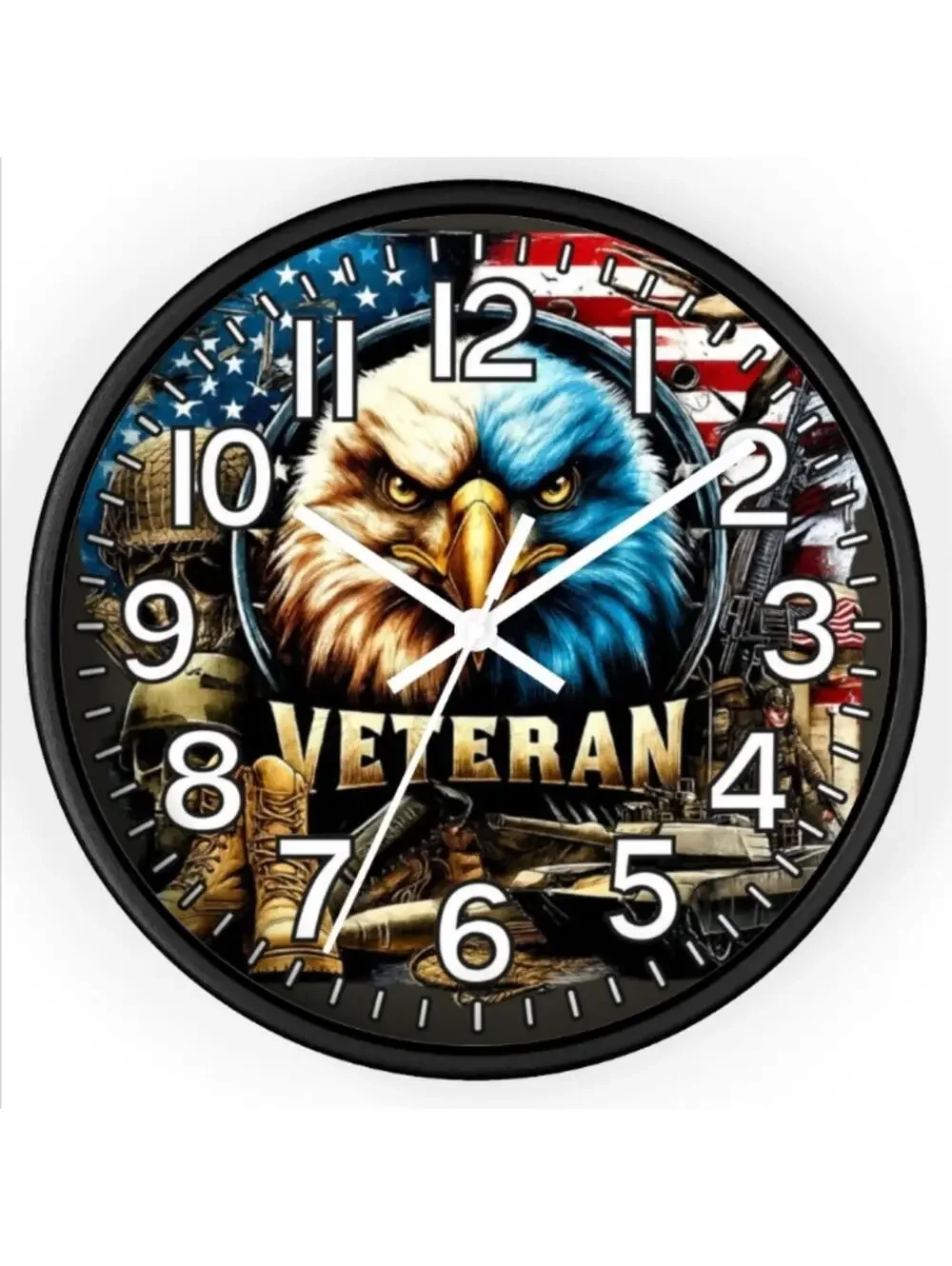Veteran Glow In The Dark Wall Clock New!